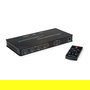 ROLINE Conmutador HDMI 4x1 QUAD Multi-Viewer, Metal Negro, 225 MHz, 4K 3840x2160, Plug & Play, Modelo 14.01.3596