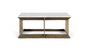 Giner y Colomer - Mesa Central con Base de Aluminio y Tapa de Mármol Blanco y Dorado, 107x60x40 cm