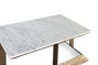 Giner y Colomer - Mesa Central con Base de Aluminio y Tapa de Mármol Blanco y Dorado, 107x60x40 cm