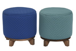 DKD Home Decor Reposapiés Atlantico Viridian (Verde Azulado) Azul Marino Poliéster Madera 30 x 30 x 30 cm (2 Unidades)