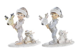 DKD Home Decor Figura de Resina Niños Surtido de 2 Unidades