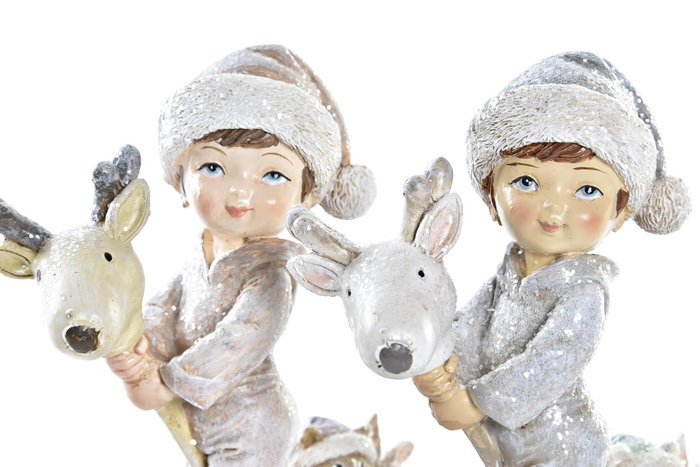 DKD Home Decor Figura de Resina Niños Surtido de 2 Unidades