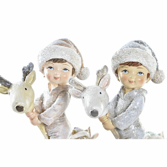 DKD Home Decor Figura de Resina Niños Surtido de 2 Unidades