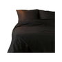 AUCUNE Juego de cama Negro de 100% algodón reforzado con funda nórdica y 2 fundas de almohada