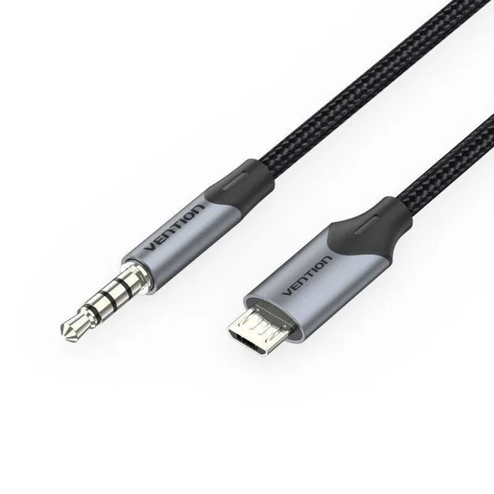 Vention Cable Audio BDGBH Micro-USB Macho a Jack 3.5mm Macho 2 Metros Negro