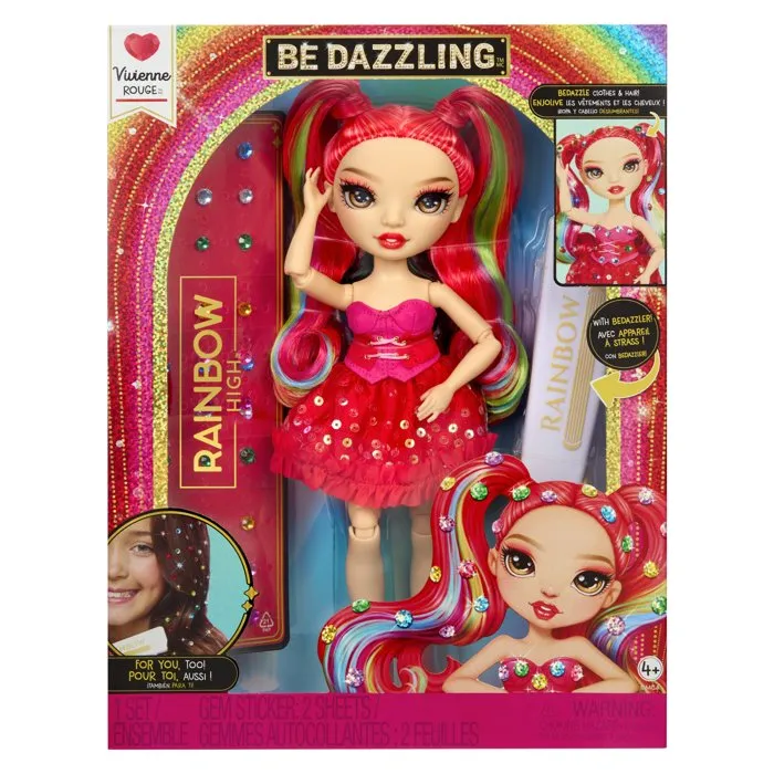 Rainbow High - Muñeca de moda Be Dazzling - Vivienne Red de 28 cm con brillantes, piedras preciosas y accesorios incluidos - LIT35051597803