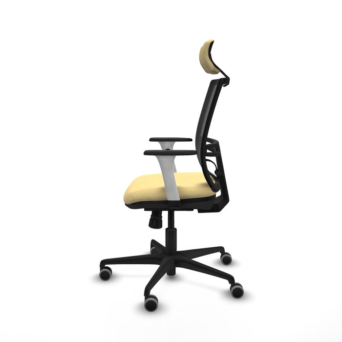 PIQUERAS Y CRESPO Silla de oficina Yunquera con mecanismo Sincro, Crema y Negro PIQUERAS Y CRESPO Silla de oficina Yunquera con mecanismo Sincro, Crema y Negro