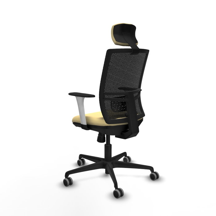 PIQUERAS Y CRESPO Silla de oficina Yunquera con mecanismo Sincro, Crema y Negro PIQUERAS Y CRESPO Silla de oficina Yunquera con mecanismo Sincro, Crema y Negro