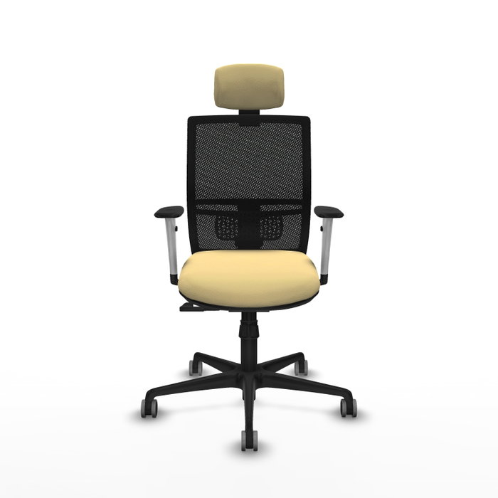 PIQUERAS Y CRESPO Silla de oficina Yunquera con mecanismo Sincro, Crema y Negro PIQUERAS Y CRESPO Silla de oficina Yunquera con mecanismo Sincro, Crema y Negro