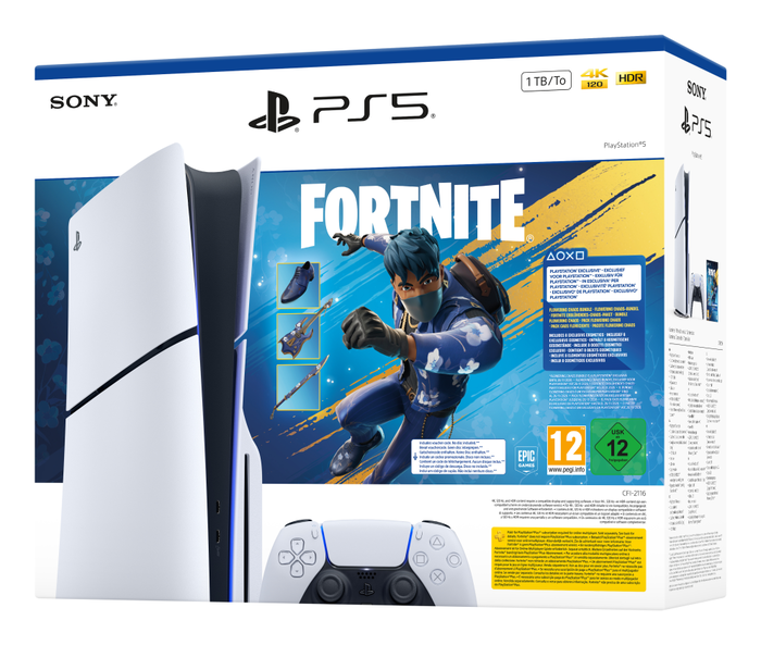 Sony PlayStation 5 Slim Disc + Fortnite Flowering Chaos Bundle, 1 TB, Blanco/Negro, CFI-2100</div>