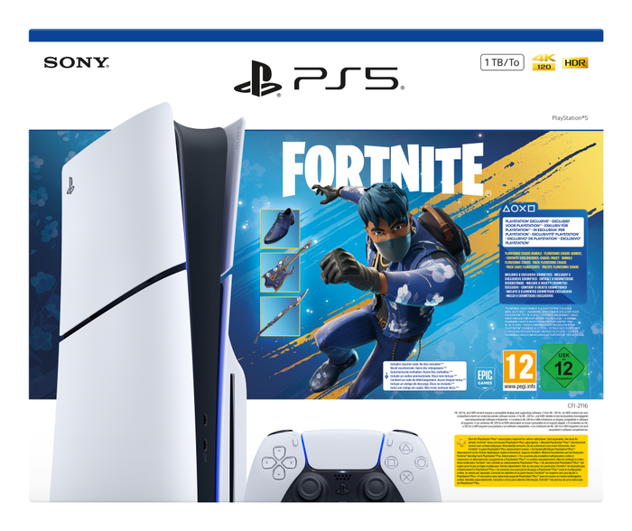 Sony PlayStation 5 Slim Disc + Fortnite Flowering Chaos Bundle, 1 TB, Blanco/Negro, CFI-2100</div>
