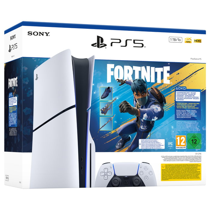 Sony PlayStation 5 Slim Disc + Fortnite Flowering Chaos Bundle, 1 TB, Blanco/Negro, CFI-2100</div>