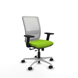 PIQUERAS Y CRESPO Silla de oficina Haches con mecanismo Sincro/Traslack, Pistacho y Blanco
