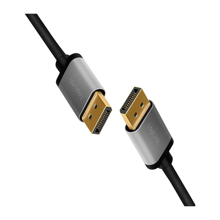 LogiLink Cable DisplayPort DP/M a DP/M 4K/60 Hz, 2 m, aluminio, negro/gris de 2 m LogiLink Cable DisplayPort DP/M a DP/M 4K/60 Hz, 2 m, aluminio, negro/gris de 2 m