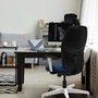 PIQUERAS Y CRESPO Alfera Silla de Oficina con Malla Negra y Asiento Amarillo