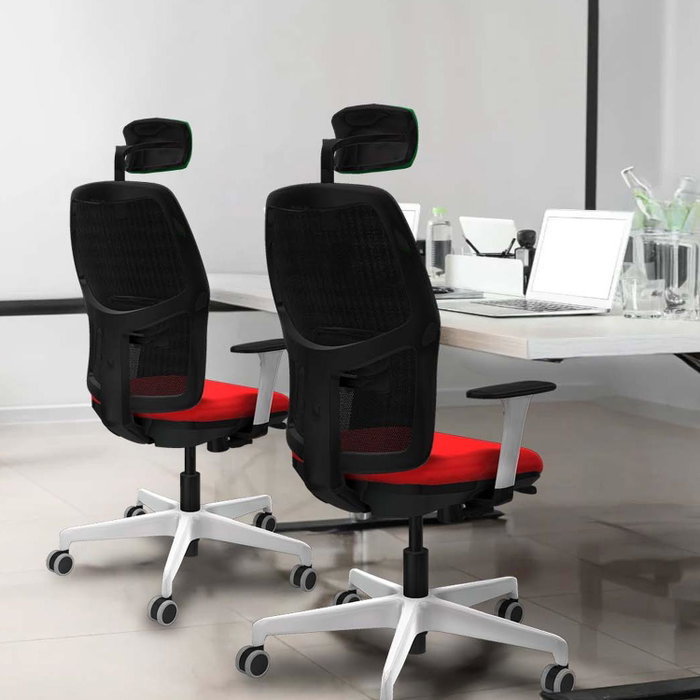 PIQUERAS Y CRESPO Alfera Silla de Oficina con Malla Negra y Asiento Amarillo