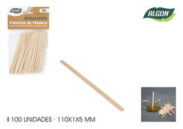 Algon Set 100 Paletinas de Madera 11 cm x 0.5 cm x 0.1 cm (24 Unidades)