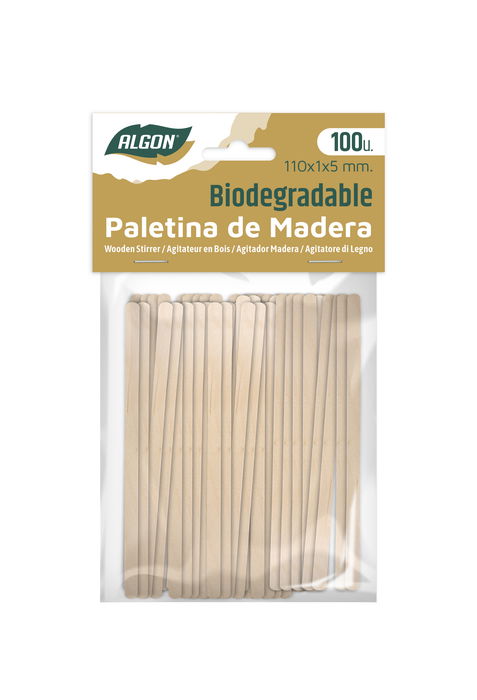 Algon Set 100 Paletinas de Madera 11 cm x 0.5 cm x 0.1 cm (24 Unidades)