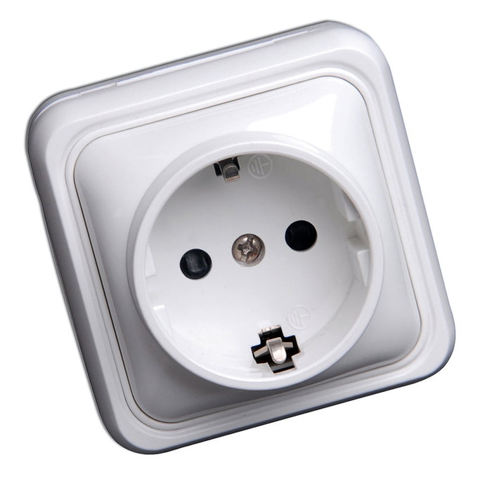 SIMON Base de enchufe Alfa superficie blanco 10/16A 250V SIMON Base de enchufe Alfa superficie blanco 10/16A 250V
