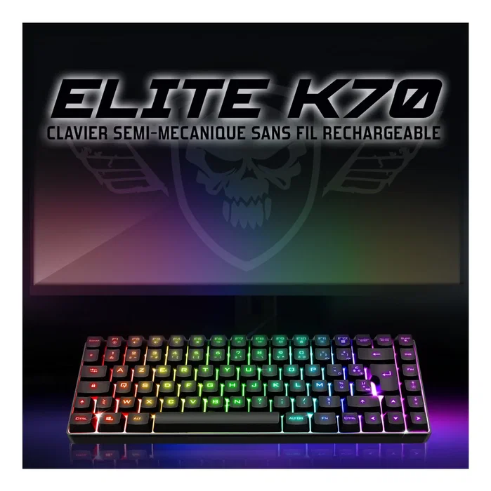 Spirit of Gamer Elite K70 RGB Inalámbrico Negro Español