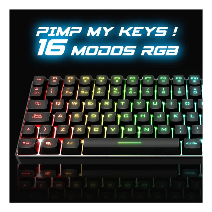 Spirit of Gamer Elite K70 RGB Inalámbrico Negro Español