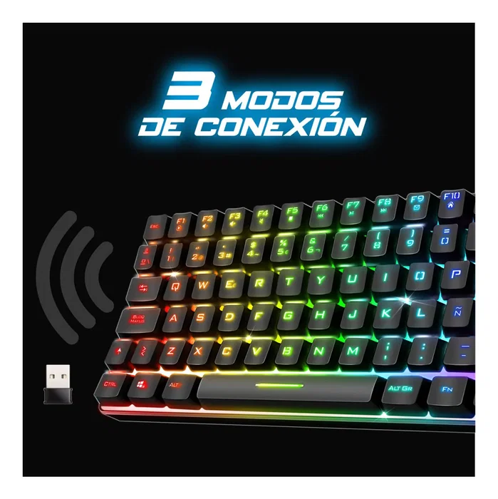 Spirit of Gamer Elite K70 RGB Inalámbrico Negro Español