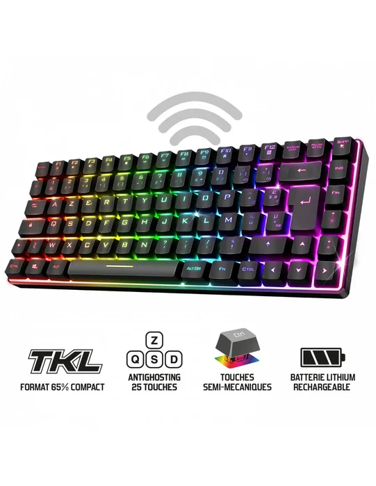 Spirit of Gamer Elite K70 RGB Inalámbrico Negro Español