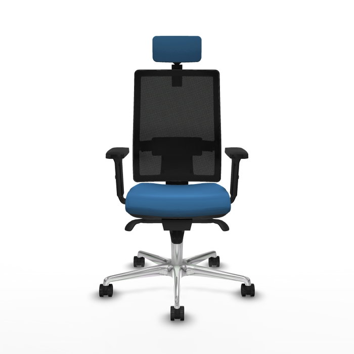 PIQUERAS Y CRESPO Silla de oficina Horna con mecanismo Sincro, Azul claro y Negro