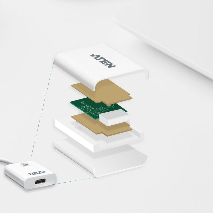 ATEN VC981 Convertidor Activo Mini DisplayPort a HDMI 4K, 3840x2160 @30Hz, 3D, Audio, Compatible con AMD Eyefinity
