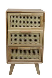 DKD Home Decor Cajonera Balines Rejilla 20 Natural 30 x 72 x 40 cm