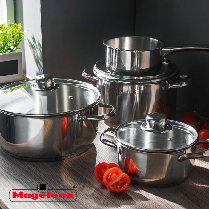Magefesa Batería de cocina Dux 7 piezas de acero inoxidable Magefesa Batería de cocina Dux 7 piezas de acero inoxidable