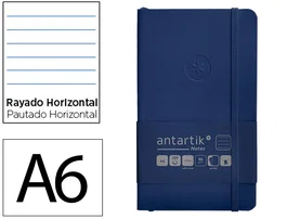 Antartik Cuaderno A6 Tapa Blanda Rayas Azul Marino 100 Hojas 80gr FSC