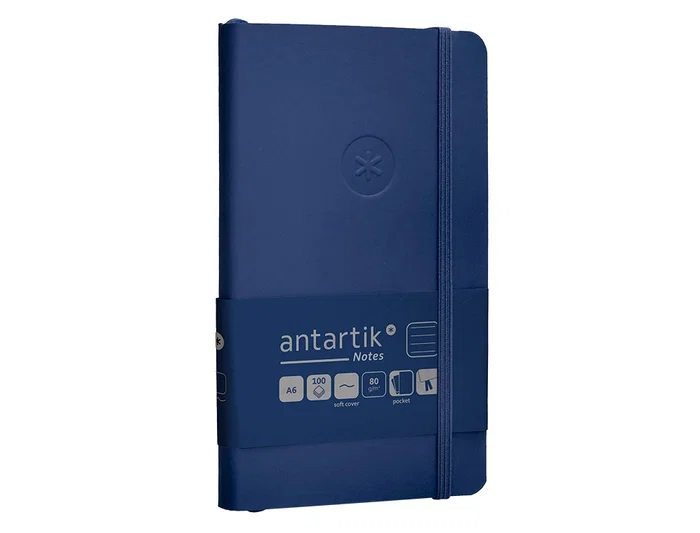 Antartik Cuaderno A6 Tapa Blanda Rayas Azul Marino 100 Hojas 80gr FSC
