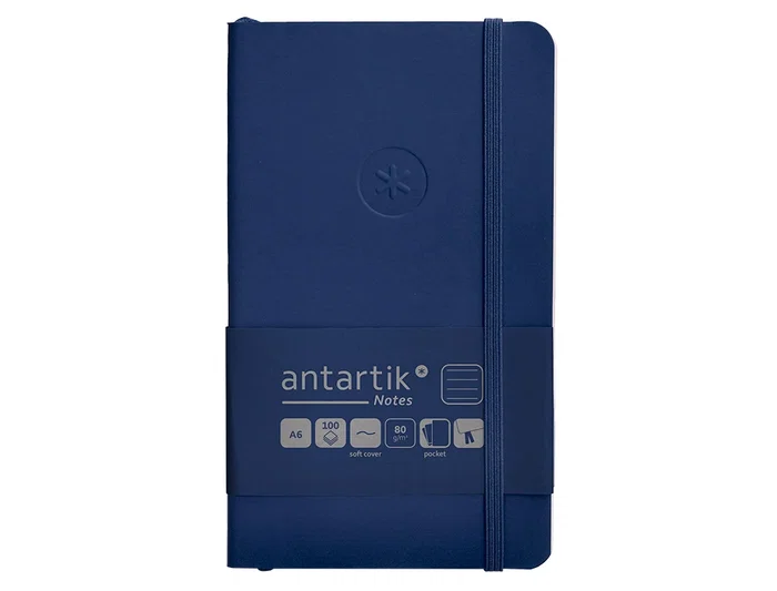 Antartik Cuaderno A6 Tapa Blanda Rayas Azul Marino 100 Hojas 80gr FSC