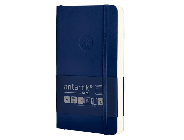Antartik Cuaderno A6 Tapa Blanda Rayas Azul Marino 100 Hojas 80gr FSC