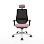 PIQUERAS Y CRESPO Silla de oficina Mardos con mecanismo Sincro/Traslack, Rosa y Negro