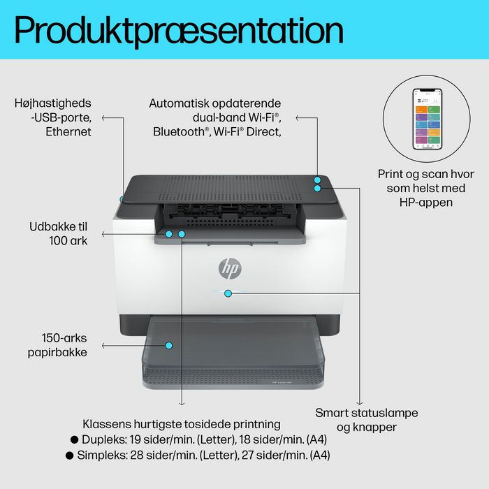 HP Impresora LaserJet M207dw Multifuncional Dúplex Wi-Fi Inalámbrica Blanco y Negro