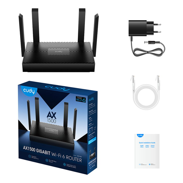 Cudy WR1500 Router Wi-Fi 6 Doble Banda Gigabit