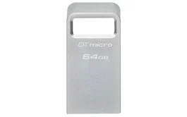 Kingston DataTraveler Micro (DTMC3G2) Memoria USB Flash 64 GB USB 3.2 Gen 1, Diseño Ultrapequeño en Metal Plata, hasta 200 MB/s Lectura