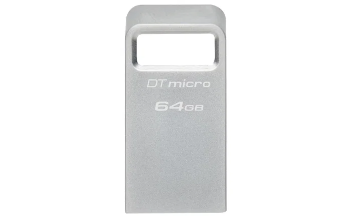Kingston DataTraveler Micro (DTMC3G2) Memoria USB Flash 64 GB USB 3.2 Gen 1, Diseño Ultrapequeño en Metal Plata, hasta 200 MB/s Lectura
