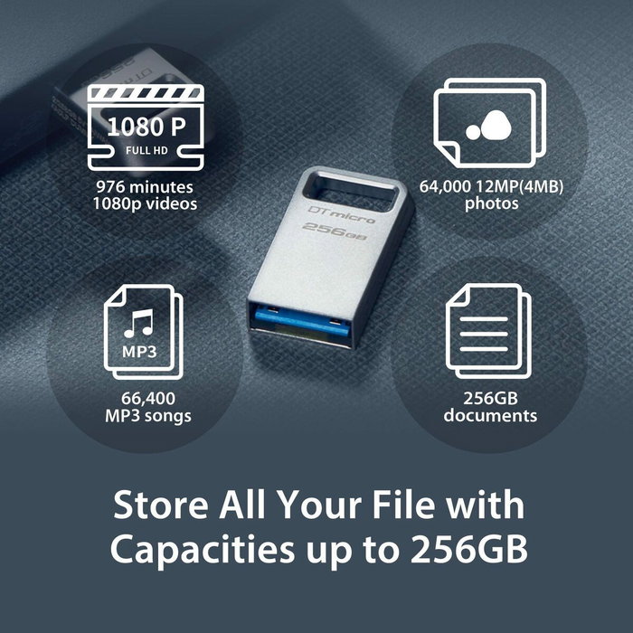Kingston DataTraveler Micro 64 GB USB 3.2 Gen 1 Plata