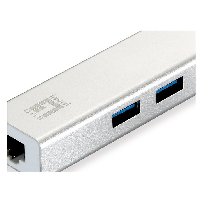 Level One Adaptador USB 3.0 Gigabit Ethernet y Hub de 3 Puertos USB 3.0 USB-0503 Level One Adaptador USB 3.0 Gigabit Ethernet y Hub de 3 Puertos USB 3.0 USB-0503