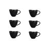 SUMMA BARISTA Taza de Café, Negro, Capacidad 27.5 cl, Altura 7.5 cm, Diámetro 9.5 cm, Vitro Porcelana Mate, Apto Lavavajillas (Set de 6)