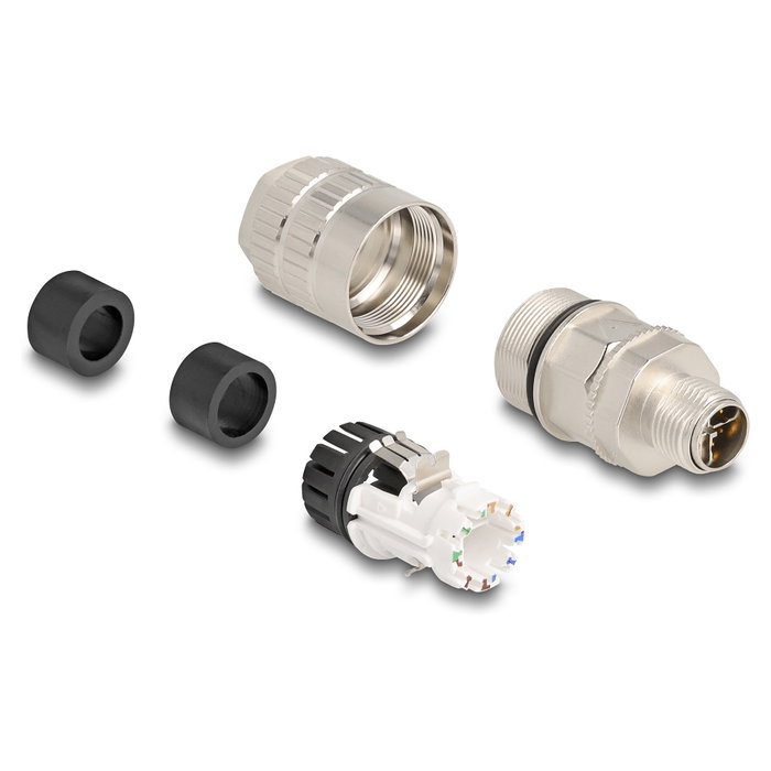 DeLOCK 86032 Conector M12 X-codificado 8 Pin LSA Cat.6a Plata