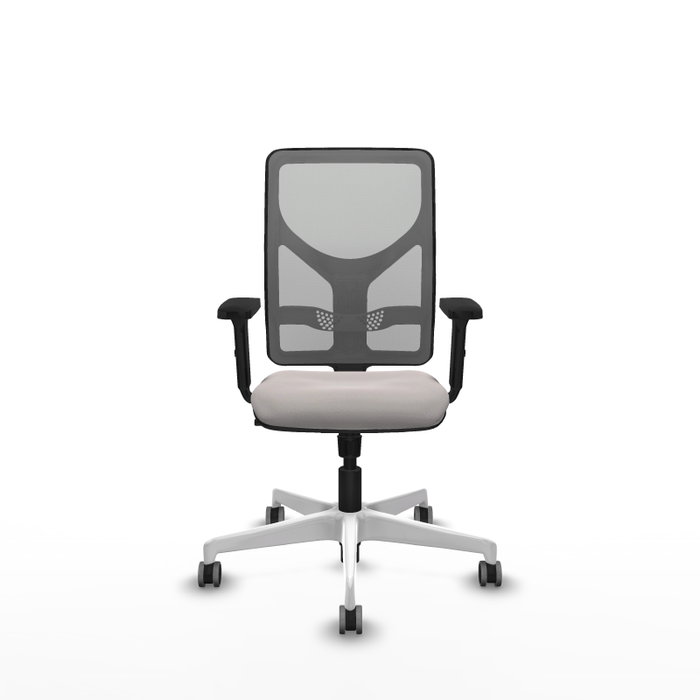 PIQUERAS Y CRESPO Silla de oficina Motilla con mecanismo Sincro, Blanco y Gris