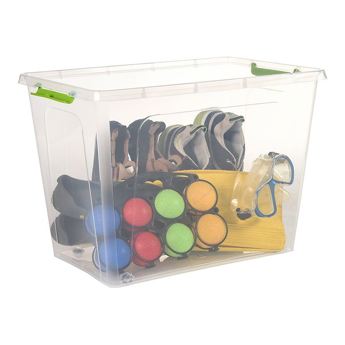 Art Plast Caja Multiusos Transparente con Ruedas 60L 58,5x39x42 cm