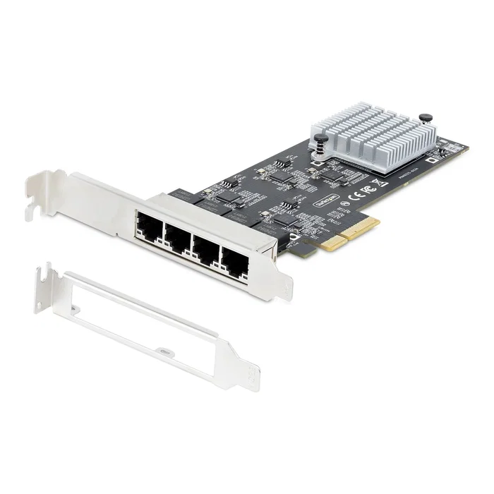 StarTech.com PR42GI - Tarjeta de Red PCIe 4 Puertos Ethernet 2,5 GbE NBASE-T con Chip Intel I225-V - Compatible con Windows, Linux y Windows Server