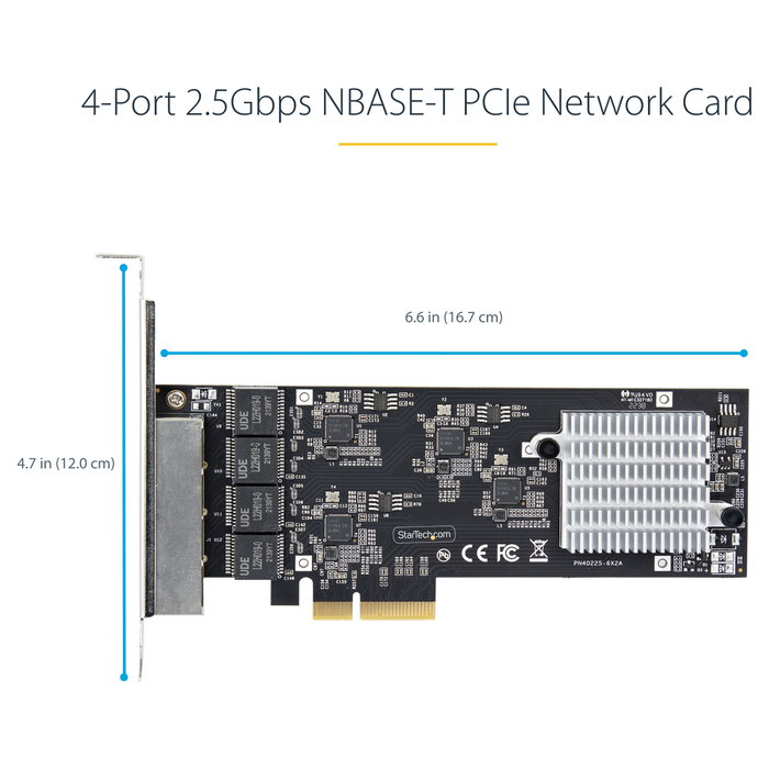 StarTech.com Tarjeta de red PCIe de 4 puertos 2,5G Intel I225-V PR42GI-NETWORK-CARD