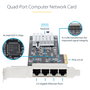 StarTech.com Tarjeta de red PCIe de 4 puertos 2,5G Intel I225-V PR42GI-NETWORK-CARD