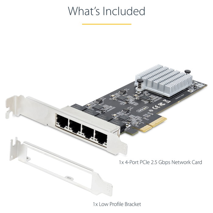 StarTech.com Tarjeta de red PCIe de 4 puertos 2,5G Intel I225-V PR42GI-NETWORK-CARD